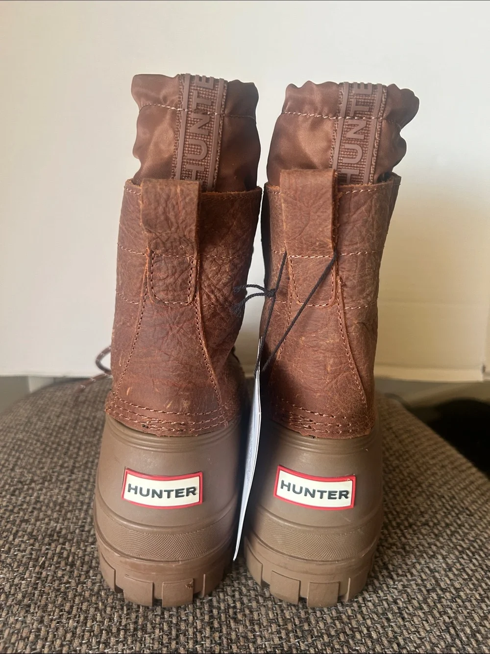 Hunter Skylar Bungee Waterproof Brown Winter Boots Size 7 Gorpcore Outdoor Fall